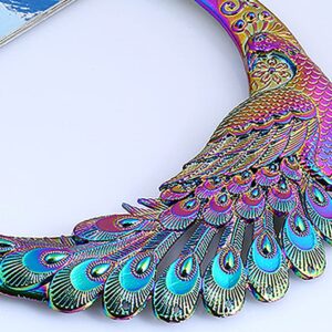 RUITASA Vintage Ethnic Carved Peacock Necklace Chunky Collar Choker Jewelry Necklace for Women