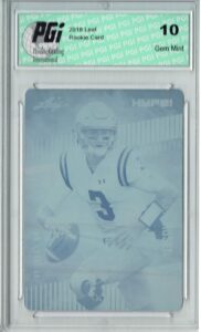 josh rosen 2018 leaf hype! #6 rare cyan plate 1 of 1 rookie card pgi 10