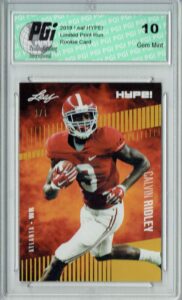 calvin ridley 2018 leaf hype! #8 gold blank back 1 of 1 rookie card pgi 10