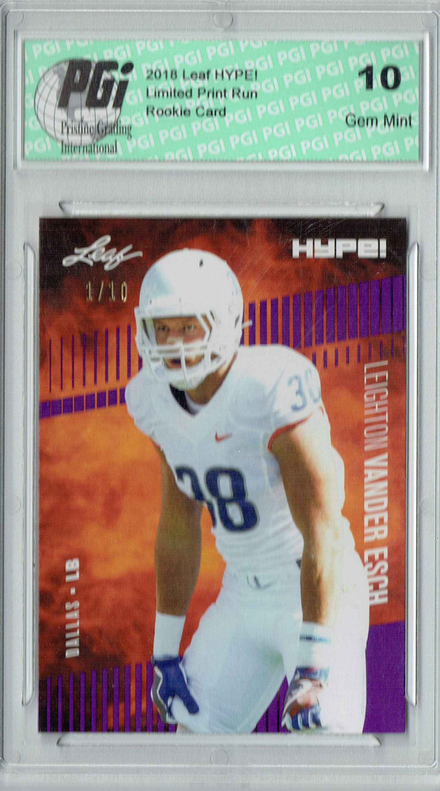 Leighton Vander Esch 2019 Leaf HYPE! #16 The 1 of 10 Rookie Card PGI 10