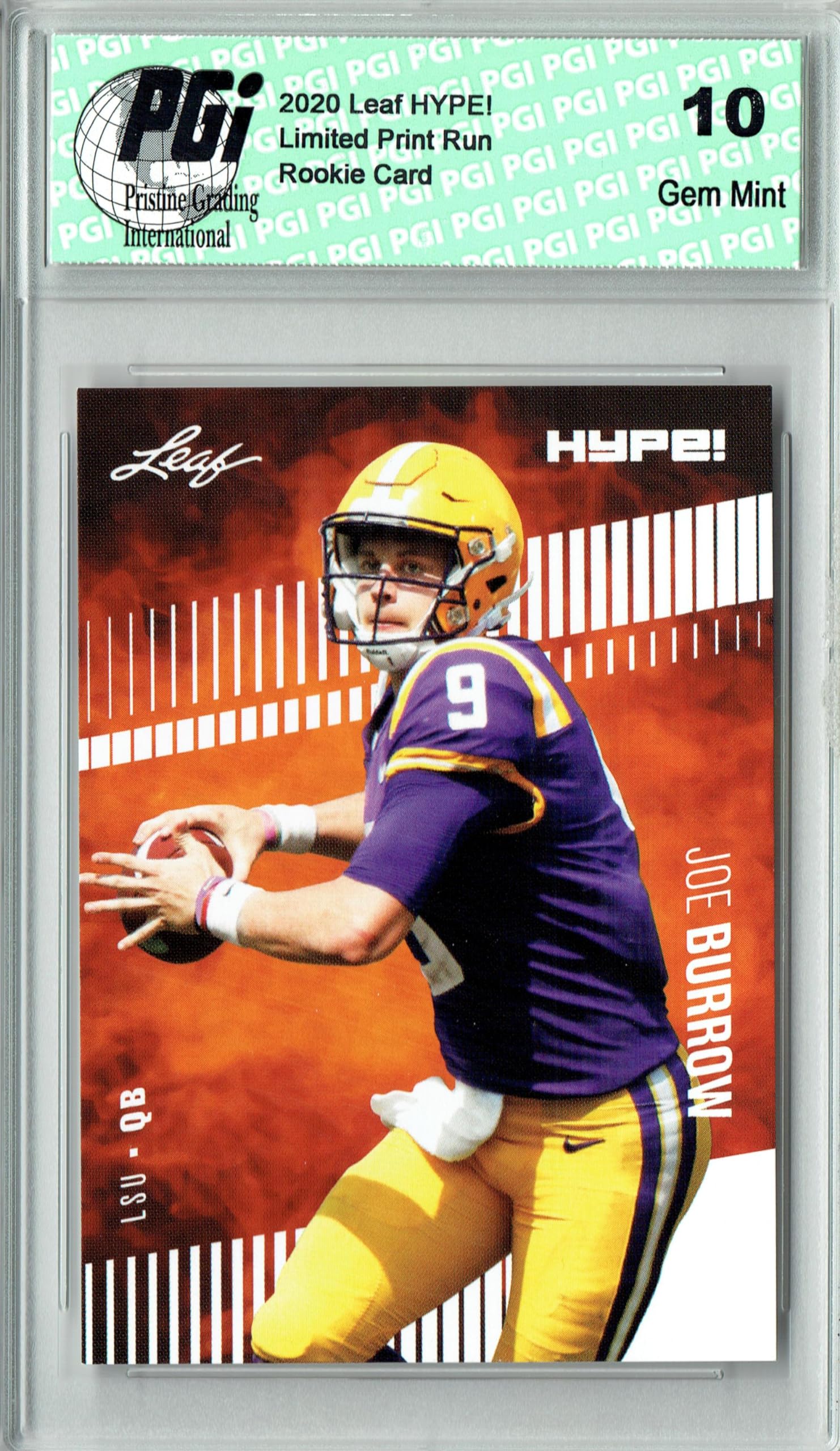 Joe Burrow 2020 Leaf HYPE! #30 Only 5000 Made Rookie Card PGI 10