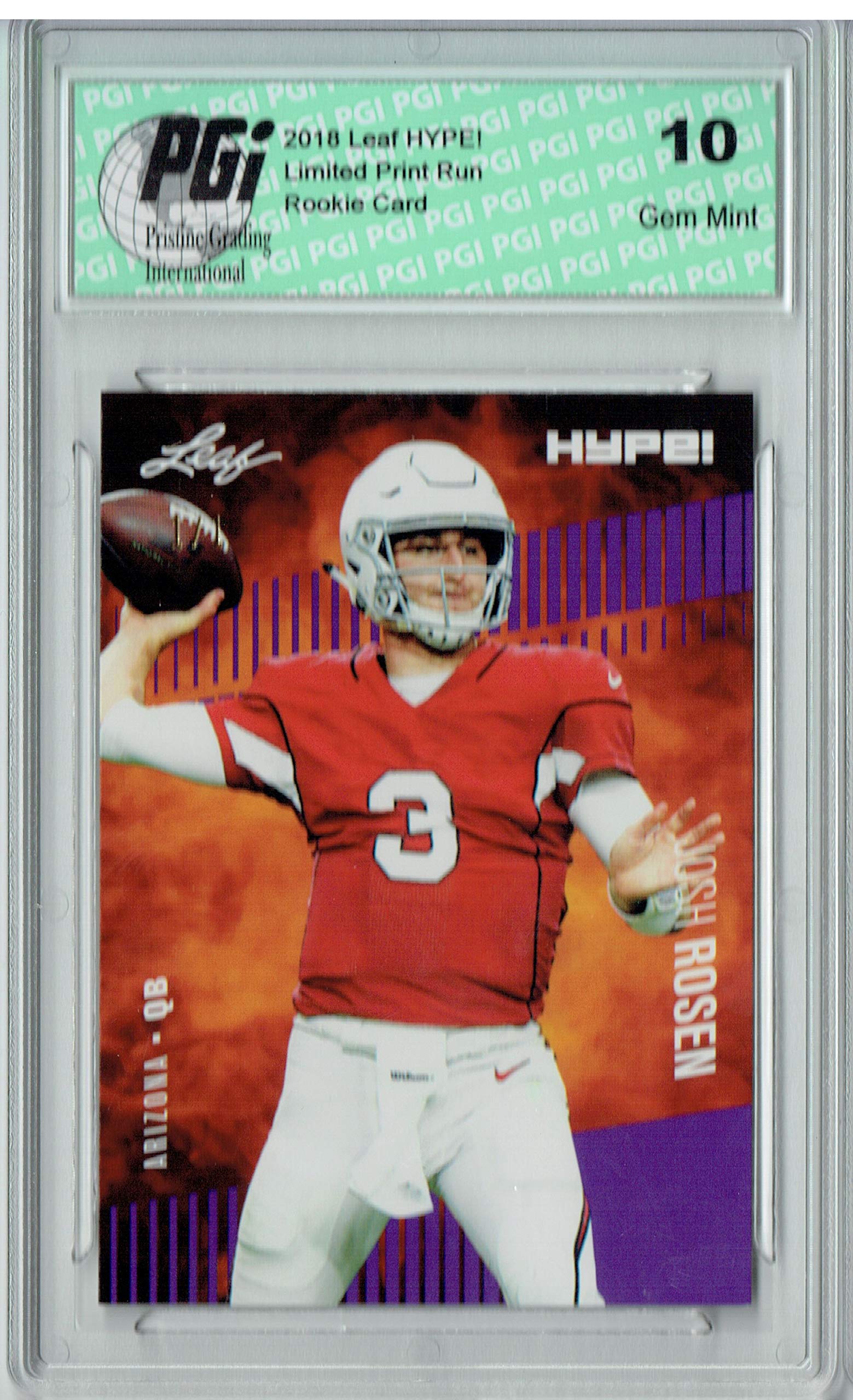 Josh Rosen 2018 Leaf HYPE! #6A Purple Blank Back 1 of 1 Rookie Card PGI 10