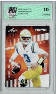 josh rosen 2018 leaf hype! #6 white blank back 1 of 1 rookie card pgi 10