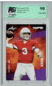 josh rosen 2018 leaf hype! #6a jersey #3/10 rookie card pgi 10