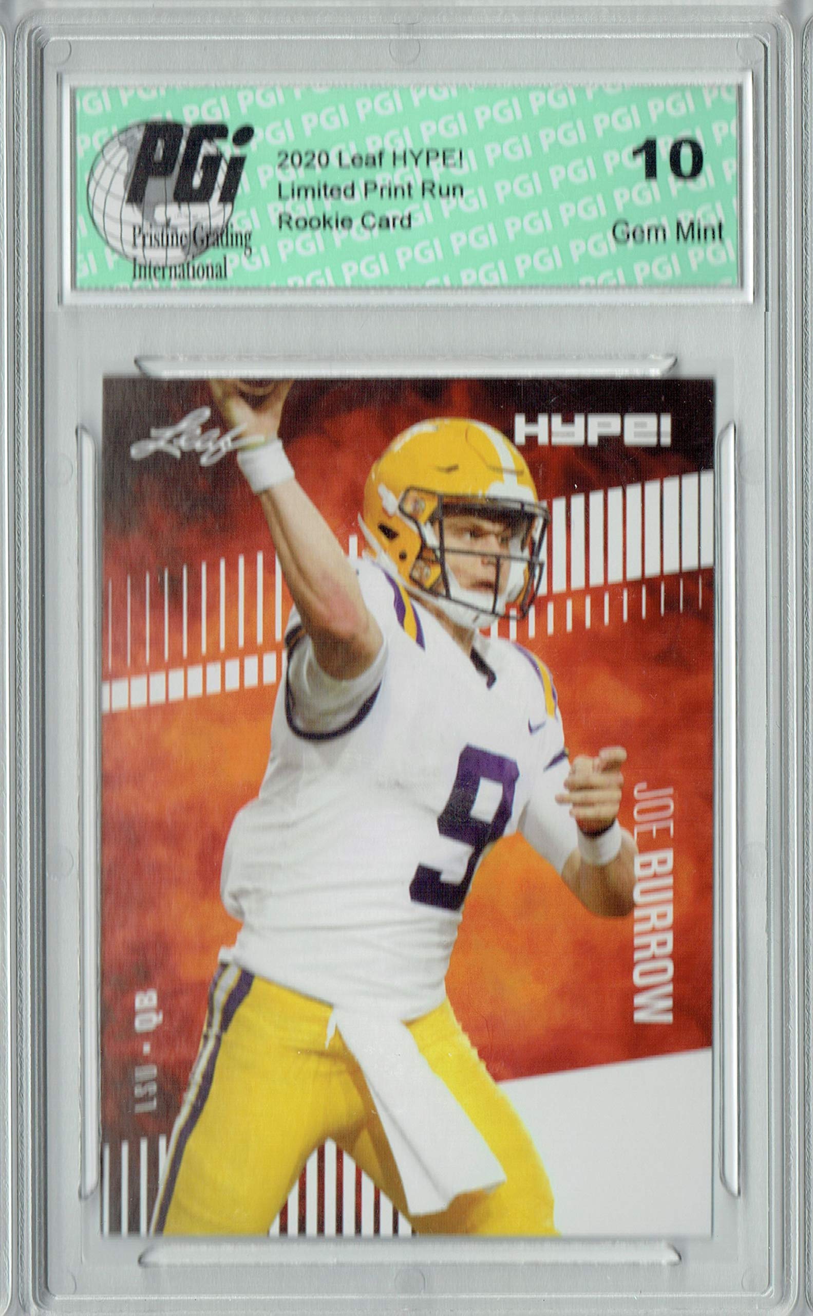 Joe Burrow 2020 Leaf HYPE! #30A Only 5000 Made Rookie Card PGI 10