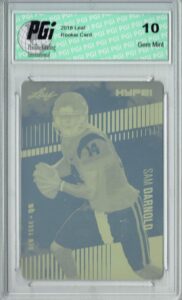 sam darnold 2018 leaf hype! #4 rare yellow plate 1 of 1 rookie card pgi 10