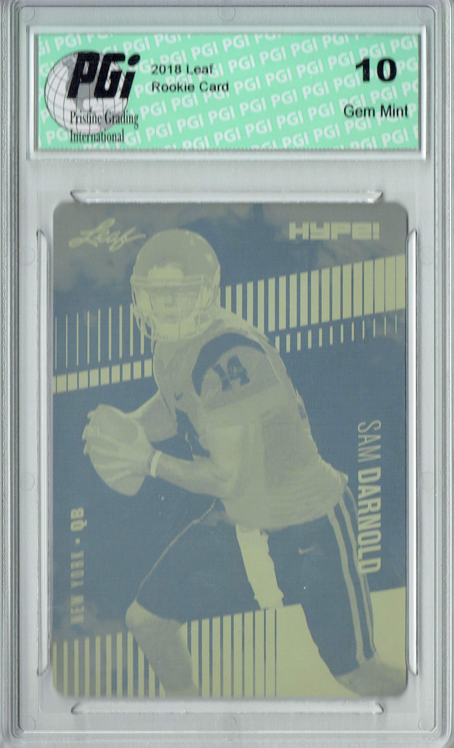 Sam Darnold 2018 Leaf HYPE! #4 Rare Yellow Plate 1 of 1 Rookie Card PGI 10