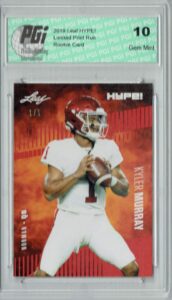 kyler murray 2019 leaf hype! #22a red blank back 1 of 1 rookie card pgi 10