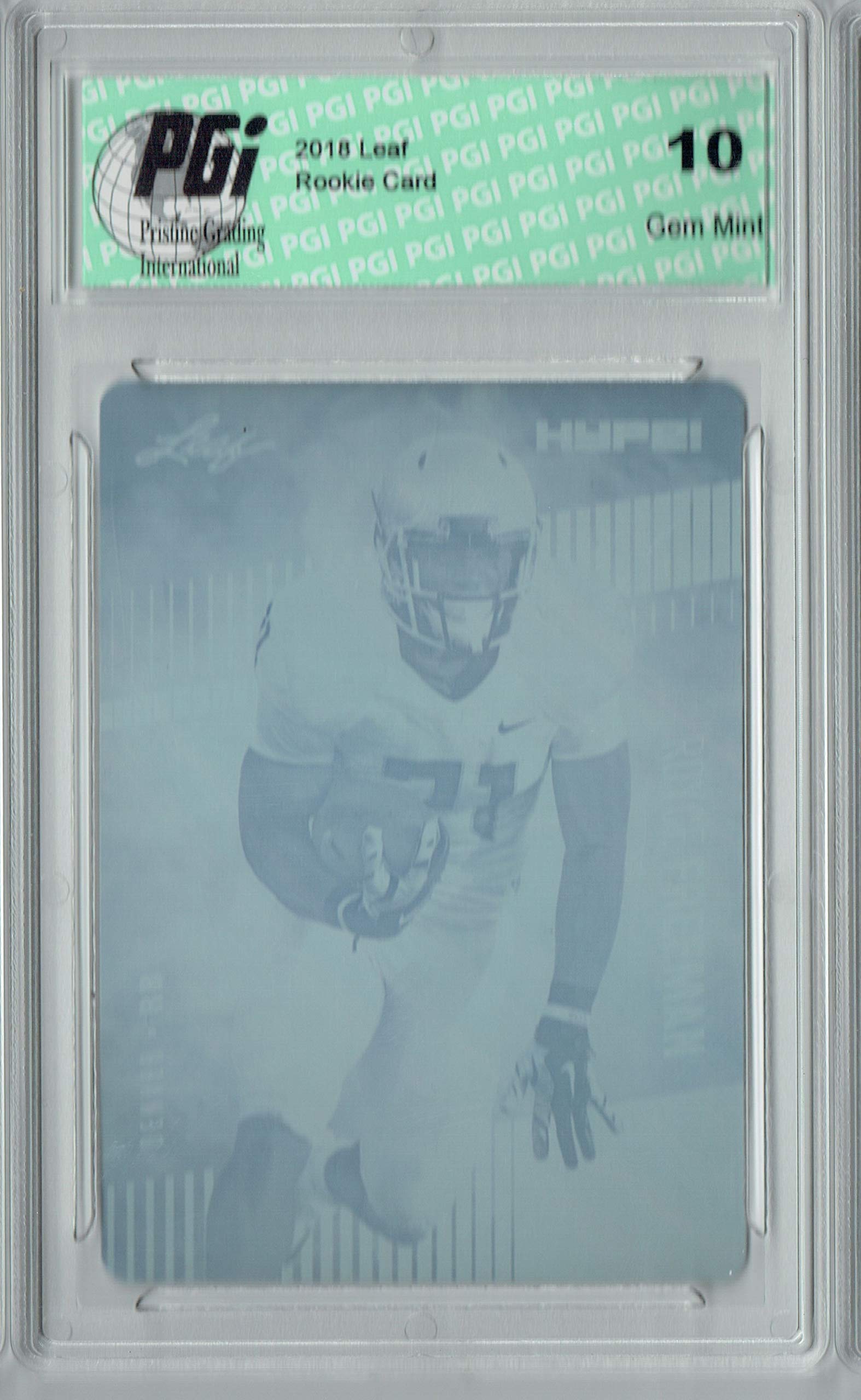 Royce Freeman 2018 Leaf HYPE! #13 Rare Cyan Plate 1 of 1 Rookie Card PGI 10