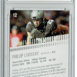 Phillip Lindsay 2018 Leaf HYPE! #12 Masterpiece True 1 of 1 Rookie Card PGI 10