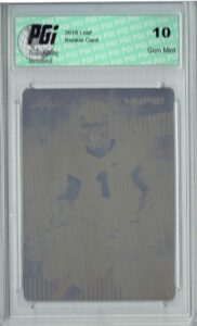 sony michel 2018 leaf hype! #7a rare black plate 1 of 1 rookie card pgi 10