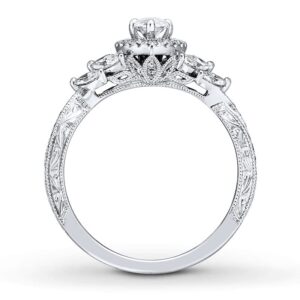 Molioaki 1-3/8 Carat (ctw) D-VVS1 moissanite engagement rings for women Platinum Plated Silver moissanite rings-Y-5