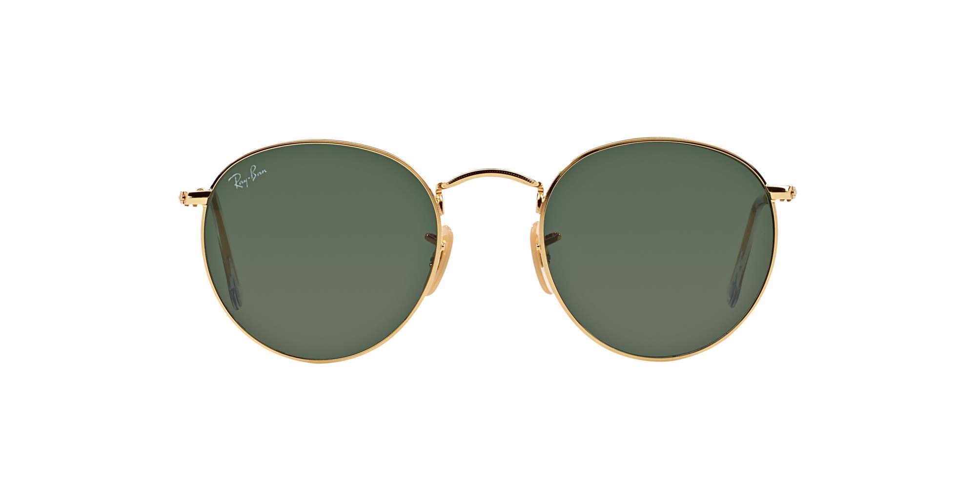 Ray-Ban RB3447 Round Metal Sunglasses + Vision Group Accessories Bundle unisex-adult (Arista/Crystal Green (001), 50)