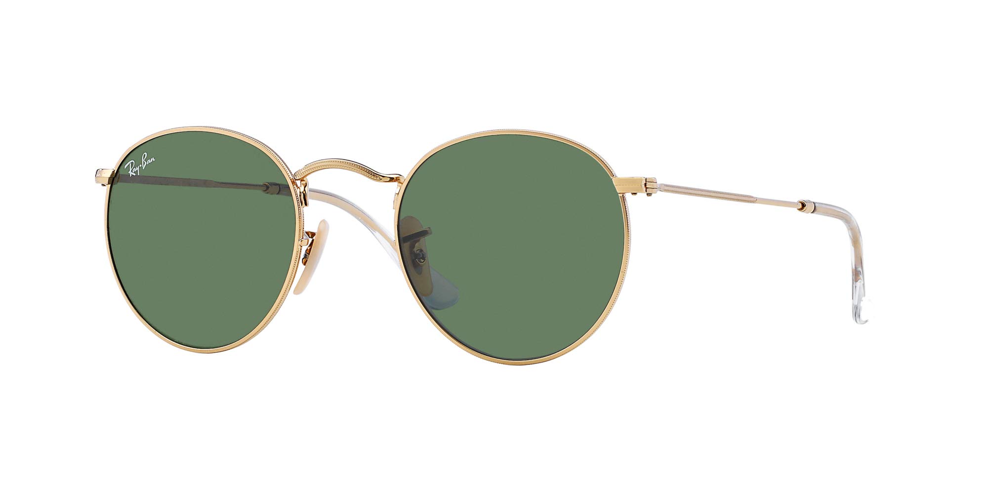 Ray-Ban RB3447 Round Metal Sunglasses + Vision Group Accessories Bundle unisex-adult (Arista/Crystal Green (001), 50)