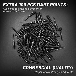 Accmor 12 Pcs Soft Tip Darts, 13g Plastic Tip Darts Set, Attach Extra 100 Black 2BA Replacement Tips, Soft Tip Darts for Electronic/Plastic Dartboard