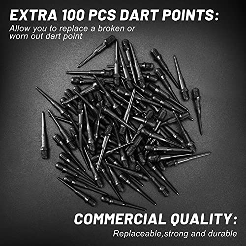 Accmor 12 Pcs Soft Tip Darts, 13g Plastic Tip Darts Set, Attach Extra 100 Black 2BA Replacement Tips, Soft Tip Darts for Electronic/Plastic Dartboard