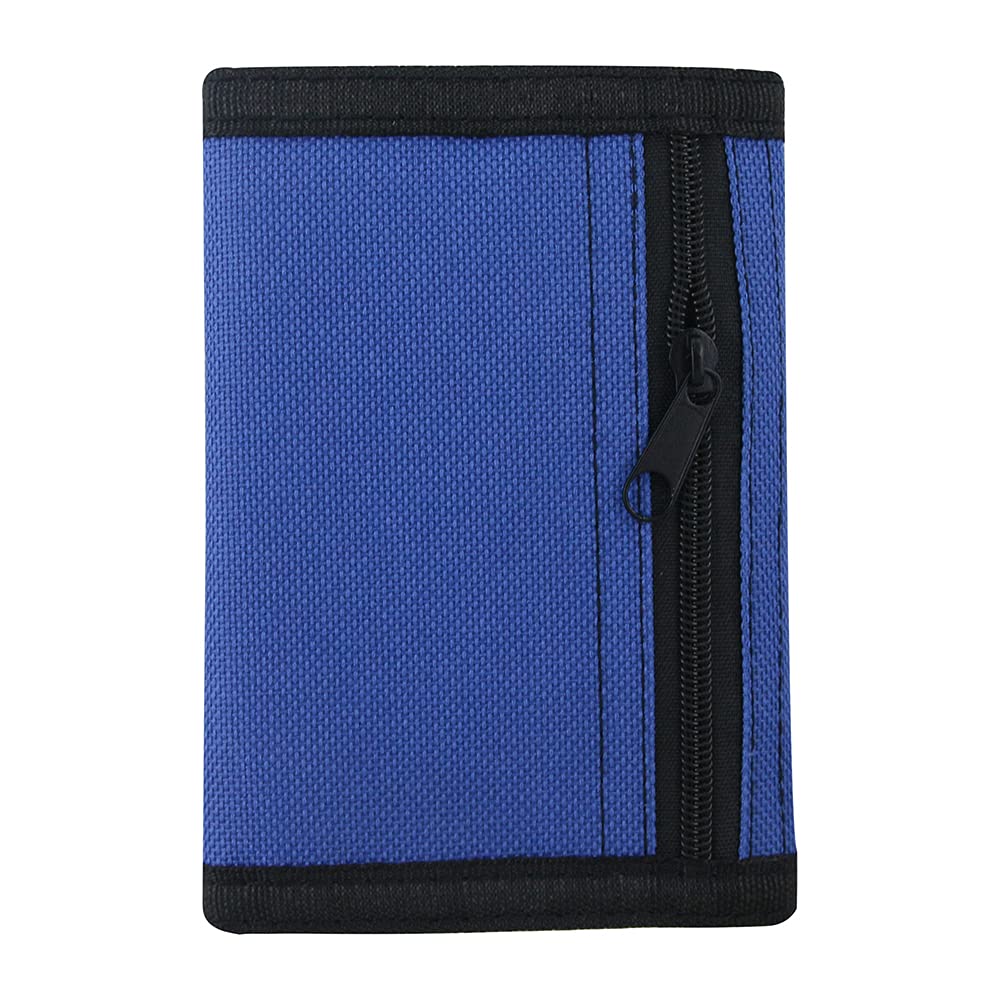 RFID Blocking Canvas Wallet for Men and Women - Trifold Nylon Wallet with Magic Sticker, Teen Wallet for Boys, Wallets for Teens Boys (Navy Blue)