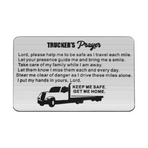 pliti truckers prayer gifts trucker engraved wallet insert keep me safe get me home drive safe gifts for trucker daddy trucker boyfriend husband semi driver religious card