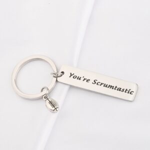 bobauna Rugby Gift You're Scrumtastic Keychain Sports Jewelry Rugby Team Gift For Rugby Coach/Player/Rugby Ball Club Member (you're scrumtastic keychain)