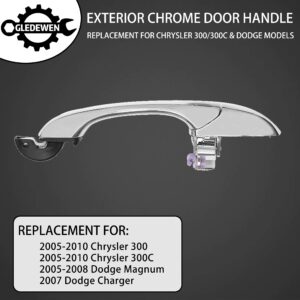 Exterior Door Handle Set, Compatible with 2005-2010 Chrysler 300 300C, 2005-2008 Dodge Magnum, 2007 Dodge Charger, Front & Rear Left Driver & Right Passenger Outside, CH1310142, 5065801AG, 4589009AH