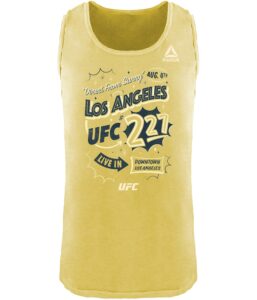 reebok mens live in downtown los angeles tank top, yellow, x-large