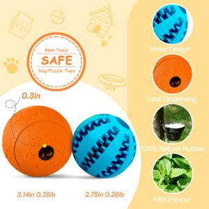 HIPPIH Interactive Dog Toys for Puppies 2 Pack, Dog Puzzle Toys for Small Dogs, Dog Balls for Medium Dogs, Treat Dispensing Dog Toys