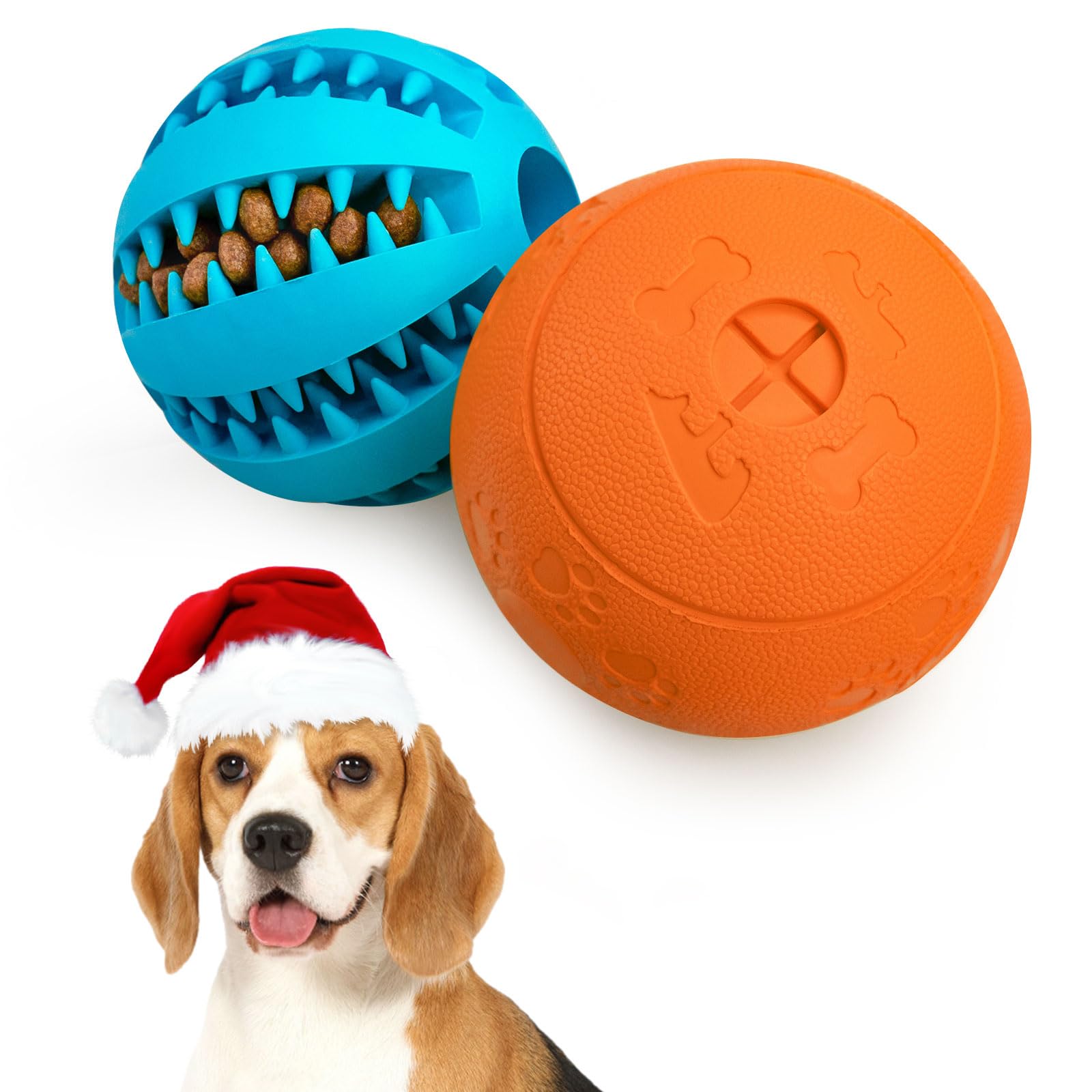 HIPPIH Interactive Dog Toys for Puppies 2 Pack, Dog Puzzle Toys for Small Dogs, Dog Balls for Medium Dogs, Treat Dispensing Dog Toys