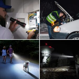 Lepro LED Tactical Flashlight, LE3000 High Lumen Streamlight Torch, 5 Lighting Modes, Zoomable, Water Resistant, Adopted by Osram P9 LED, Powered by AA Battery, for Camping, Running, Emergency