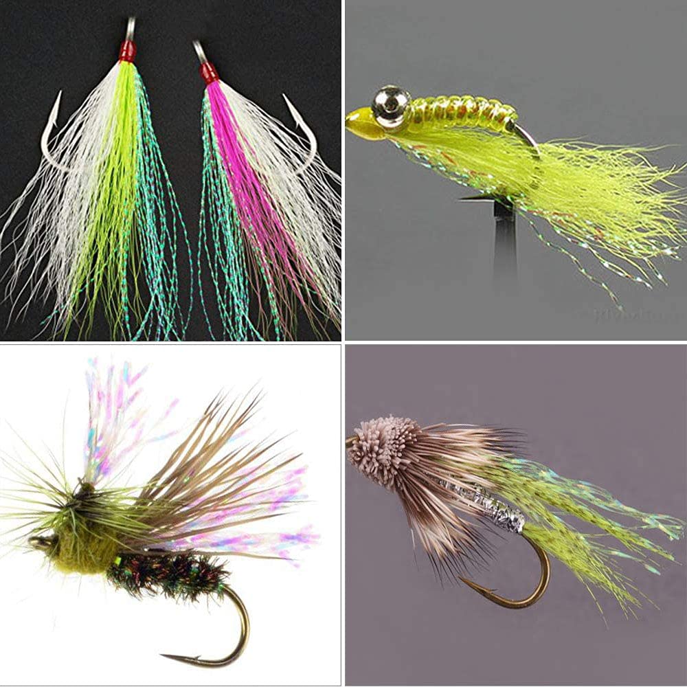 ZZHXSM 6 Color Set Colorful Crystal Flash Fly Fishing Line Fly Tying Material Hook Lure Flash Flies Decorating for Fishing Lure Dry Flies