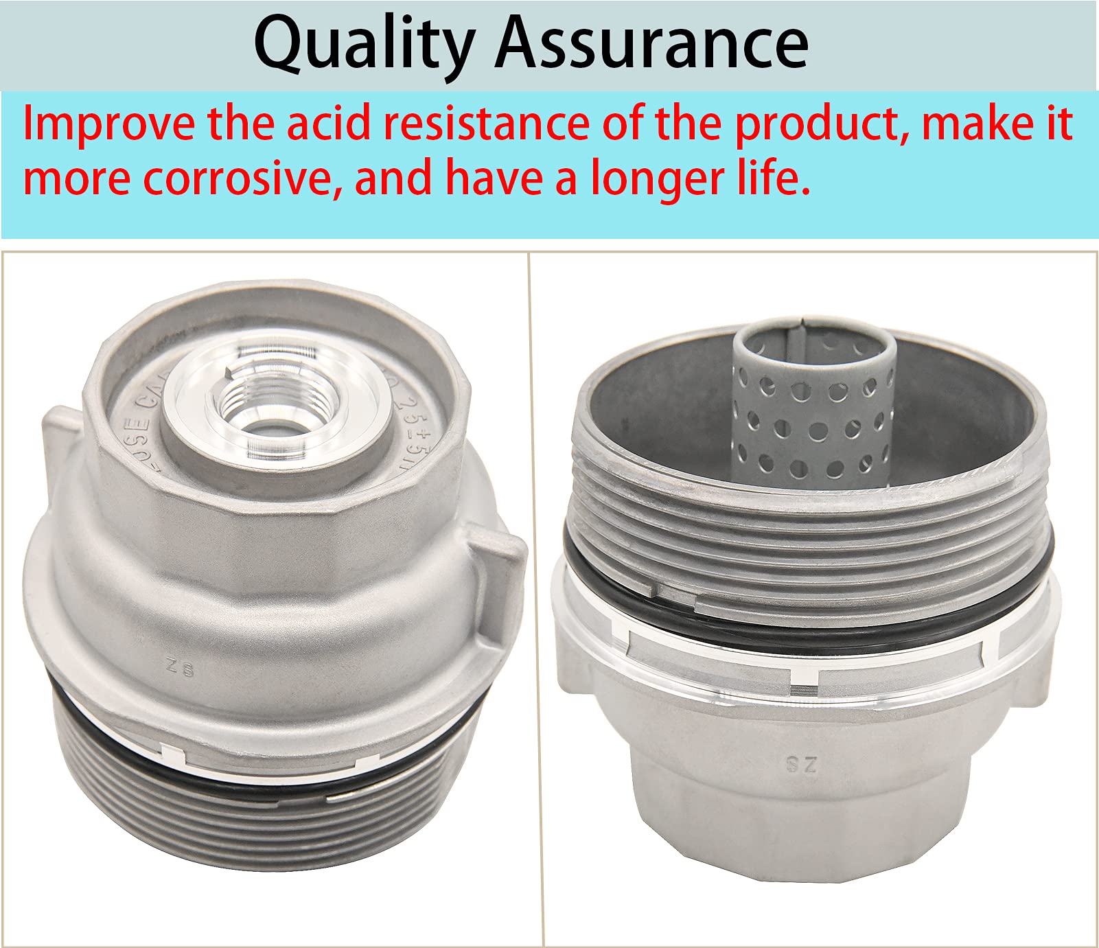 Oil Filter Housing Cap Assembly, Compatible with Toyota Avalon Camry Highlander RAV4 Sienna Tacoma Venza, ES300h RC350 RX350,Scion tC,Replace 15620-36020,15620-36010,15643-31050