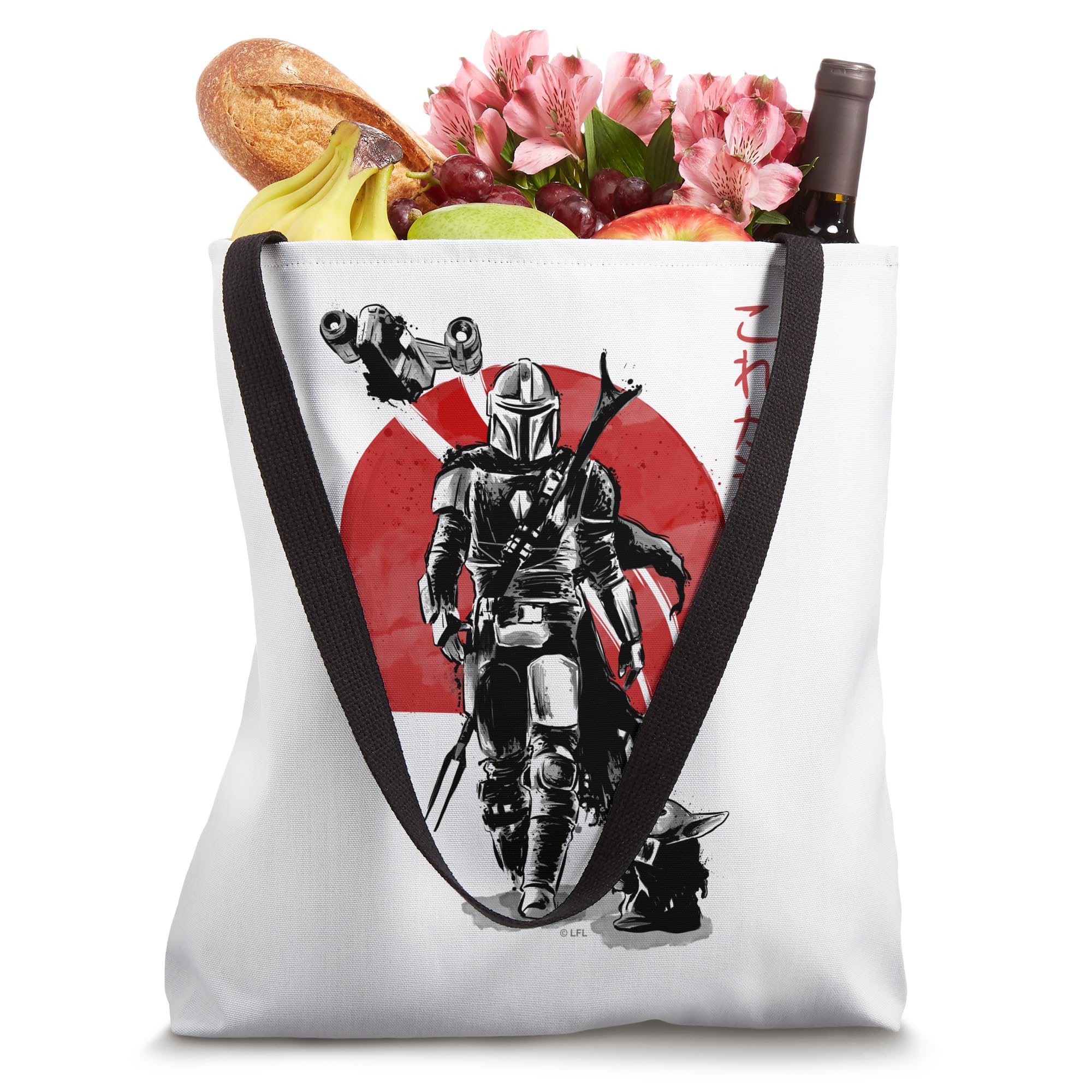 Star Wars: The Mandalorian & The Child Kanji Ink Portrait Tote Bag