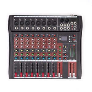 Professional Audio Mixer Sound Board Console USB bluetooth Audio Mixer DJ Live Mixing Console Dedicated Stereo 2-Track Bluetooth Live Studio Mixing Console Board(8 Channel)