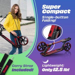 Scooter for Kids Ages 6-12 - Scooters for Teens 12 Years and Up - Adult Scooter with Anti-Shock Suspension - Scooter for Kids 8 Years and Up with 4 Adjustment Levels Handlebar Up to 41 Inches High