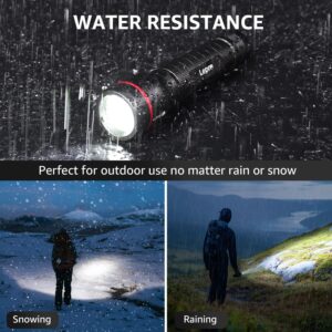 Lepro LED Tactical Flashlight, LE3000 High Lumen Streamlight Torch, 5 Lighting Modes, Zoomable, Water Resistant, Adopted by Osram P9 LED, Powered by AA Battery, for Camping, Running, Emergency