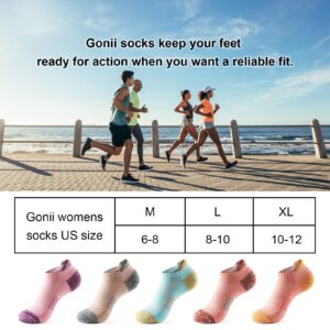 Gonii Ankle Socks Womens Running Athletic No Show Socks Cushioned 5-Pairs