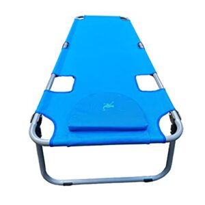 Ostrich Camping Cot with Padded Open & Close Face Cavity, Heavy Duty Powder Coated Steel Frame, Easily Folds