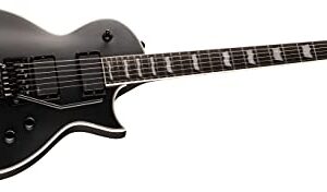 ESP 6 String LTD Deluxe EC-1000FR Electric Guitar, Black Satin, Right, (LEC1000FRBLKS)