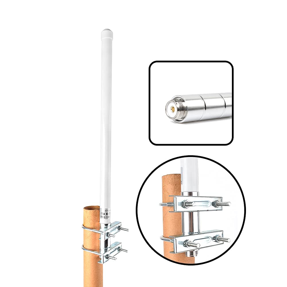 VHF Fiberglass Ham Radio Antenna,2Meter 136-174mhz Base Antenna SO239 Connector for Mobile Radio Device Repeater, Radio scanners,Marine VHF Radios with Mount Bracket