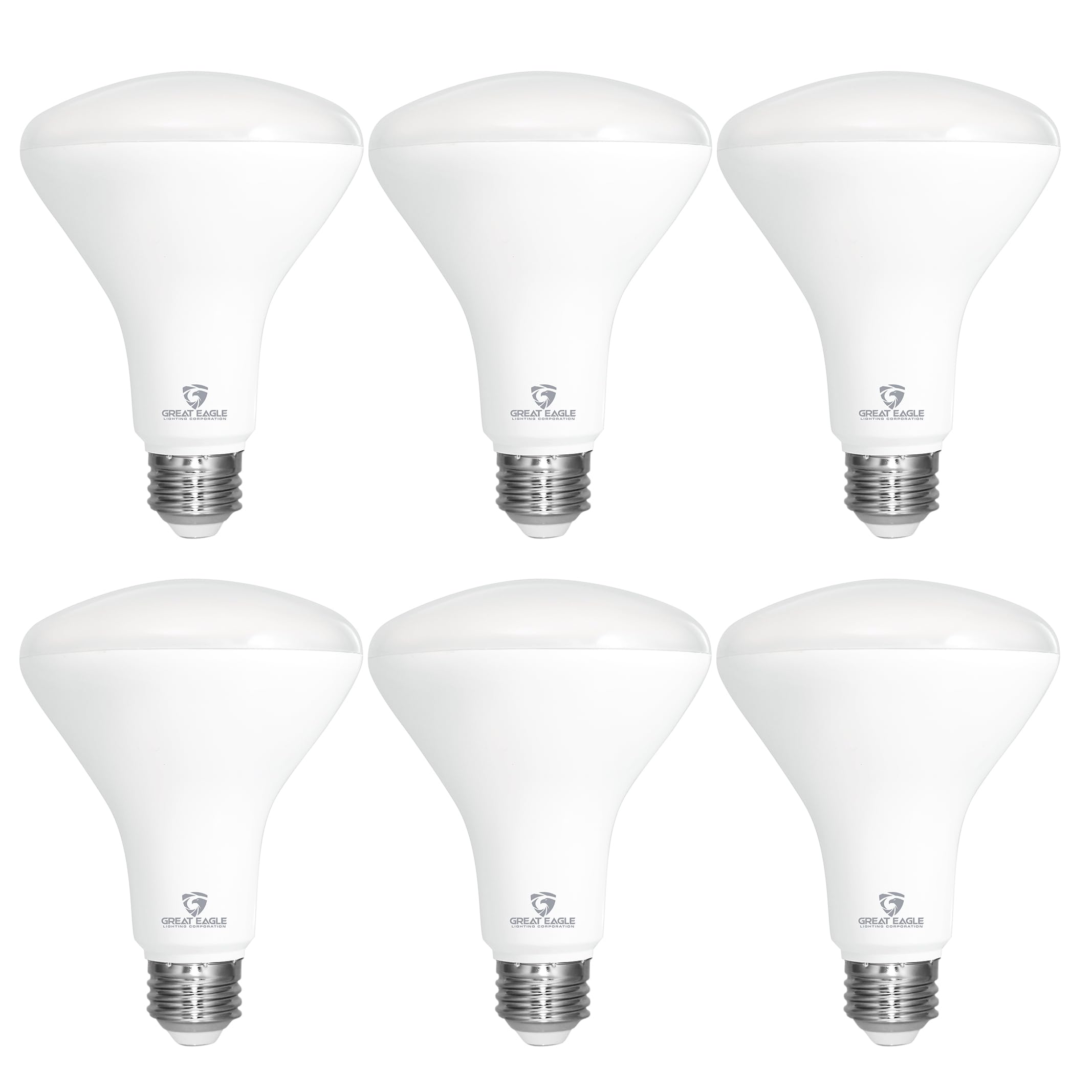 Great Eagle Lighting Corporation LED BR30 Light Bulb, 75W=9.5W, Dimmable 850 Lumens, 4000K Cool White, High CRI 90+, UL Listed – 6 Pack