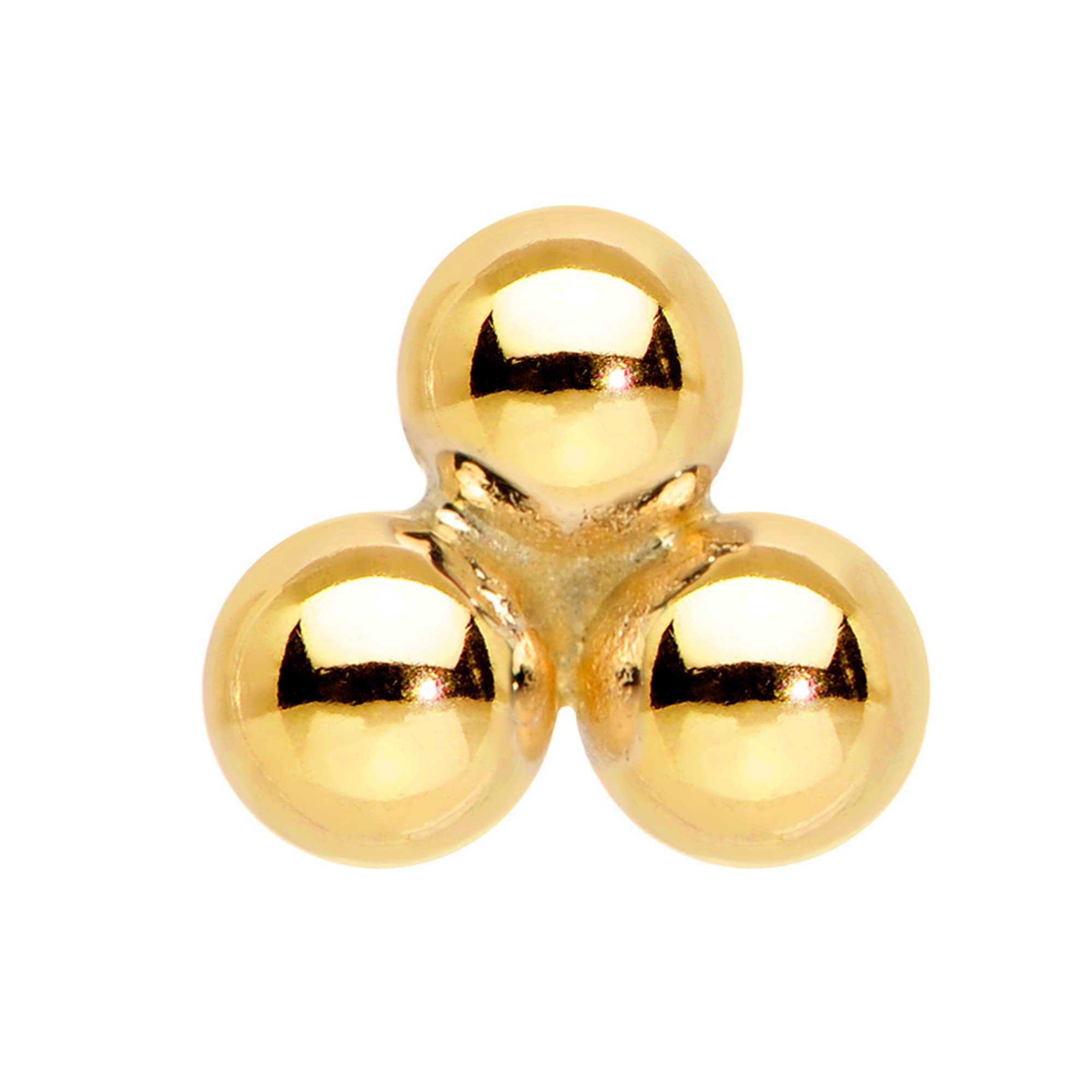 Body Candy Womens 18G 14K Yellow Gold Left Nose Screw Nose Tri Nose Stud Body Piercing Jewelry 1/4"