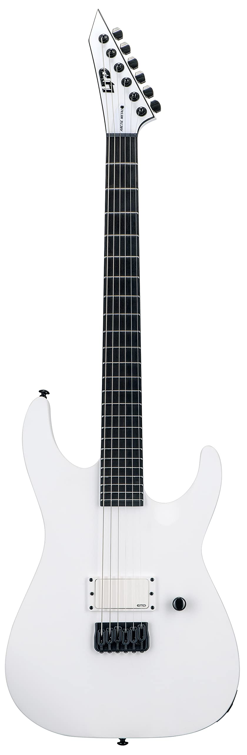 ESP 6 String LTD M-HT Arctic Metal Electric Guitar, Snow White Satin, Right, (LMHTARMSWS)