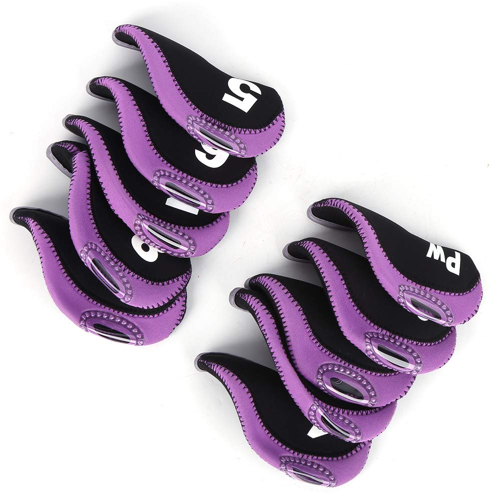 10Pcs Iron Cover Set, Sleeve Number Protective Headcover Fit Most Brand Clubs （）