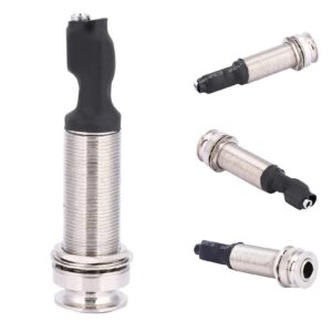 Lazmin112 1/4" (6.35mm) Output 2.5mm Input Endpin Jack, Piezo Pickup Jack Built-in Rod Piezo Pickup for Acoustic Guitar