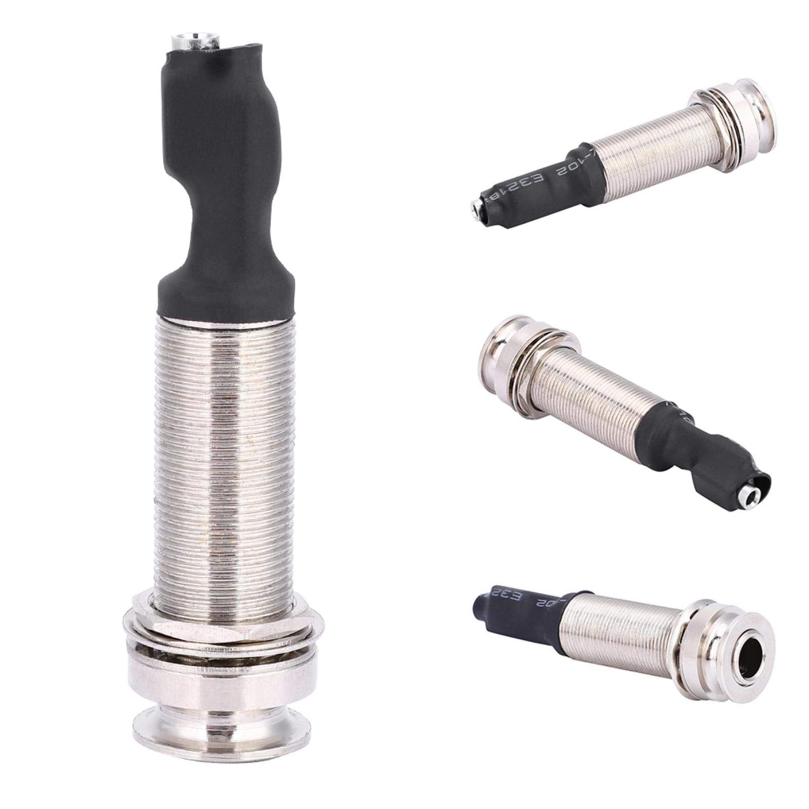 Lazmin112 1/4" (6.35mm) Output 2.5mm Input Endpin Jack, Piezo Pickup Jack Built-in Rod Piezo Pickup for Acoustic Guitar