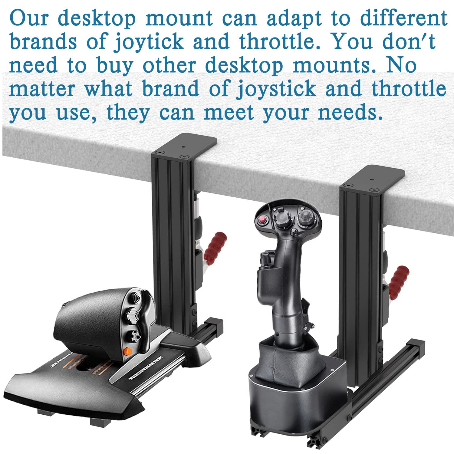 JUYEER 2 Set Universal Desk Mount Compatible with Logitech X52/X52 Pro/X56/X56 Rhino/Warthog A10C&Throttle/Winwing Orion/T.16000M FCS/TCA Officer Pack Airbus/VKB Gunfighter MKIII