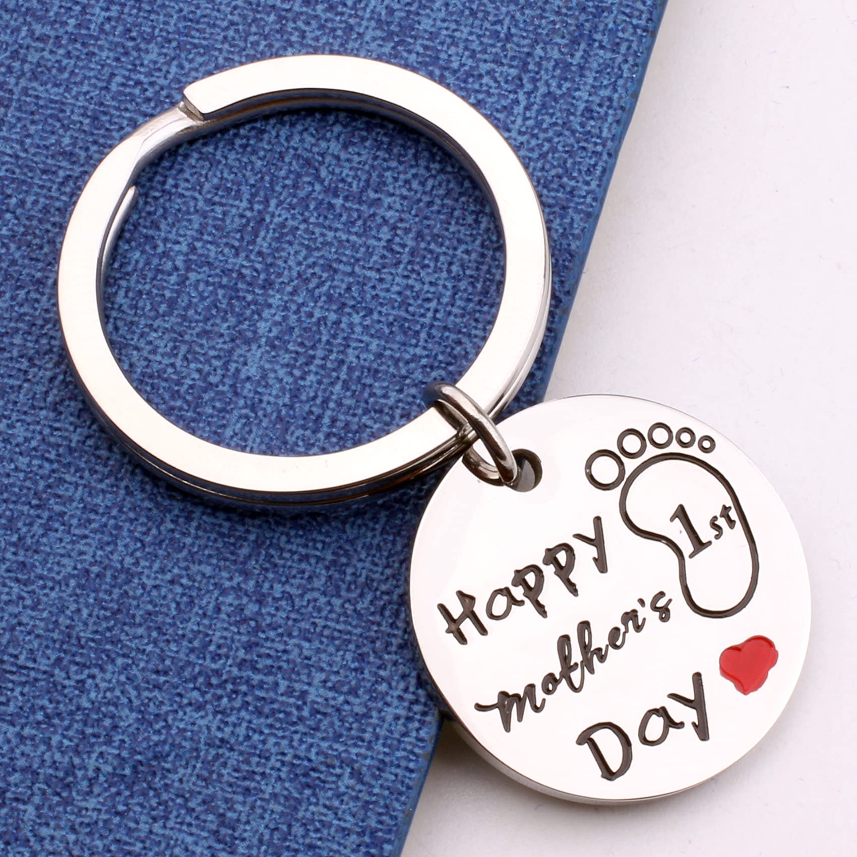 Happy First Mother's Day Mommy Gift for New Moms Mom Keychain (Mother's Day Keychain)