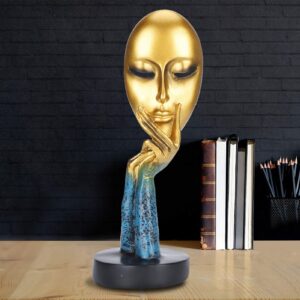 01 Abstract Face Sculpture, Creative and Abstract Face Statue Resin Figure Sculpture Nordic Character Art Decor Home Office Studio Cafe Desktop Decoration