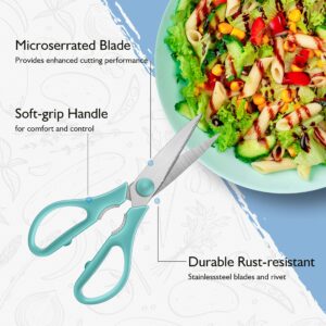 Kitchen Shears, Rkqoa Kitchen Scissors Heavy Duty Cooking Scissors, Dishwasher Safe Scissors Kitchen House Essentials Supplies, Stainless Steel Sharp Utility Shears for Turkey, Poultry, Chicken, Meat