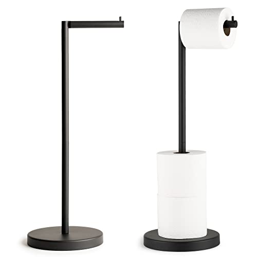 Marmolux Acc - Free Standing Toilet Paper Holder Stand 1pc - Bathroom Storage for 4 Rolls of Toilet Tissue Modern Stainless Steel Matte Black Toilet Paper Stand. - Toilet Roll Stand - Tp Holder Stand