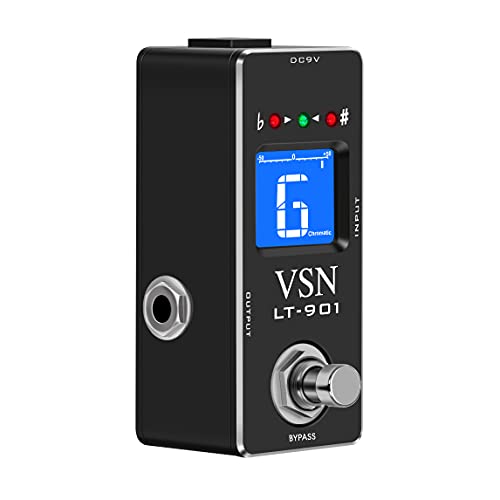 VSN Tuner Pedal,Chromatic Guitar Tuner Pedal Fast and Accuate Tuner for High Precision ± 1 Cent with Pitch Indicator for Electric Guitar and Bass True Bypass LT-901